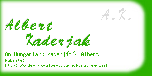 albert kaderjak business card